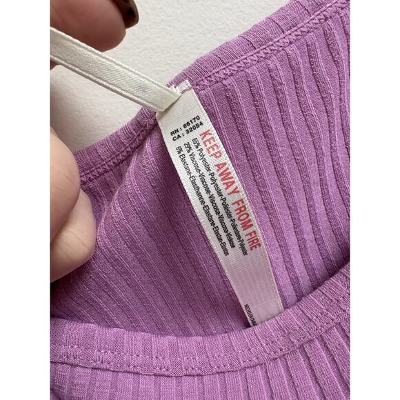 Anthropologie Ribbed Tie Strap Crop Tank Top Lavender Purple Women XL - Picture 6 of 7
